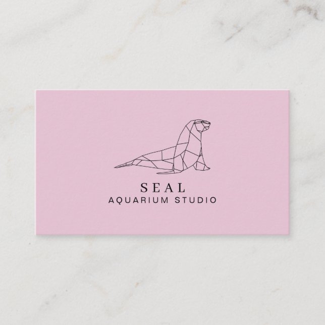 Carte De Visite Pink Aquarium Seal (Devant)