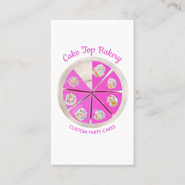 Carte De Visite Pink Bakery Chef pâtisserie Berry Cheesecake (Devant)