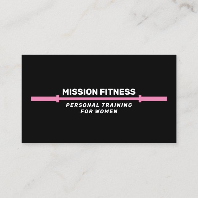 Carte De Visite Pink Barbell Fitness Personal Trainer Business B (Devant)