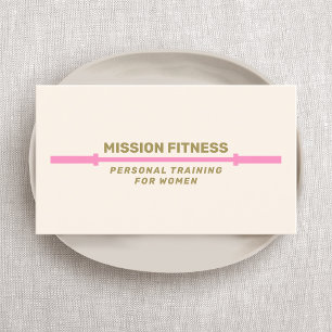 Carte De Visite Pink Barbell Fitness Personal Trainer Business B