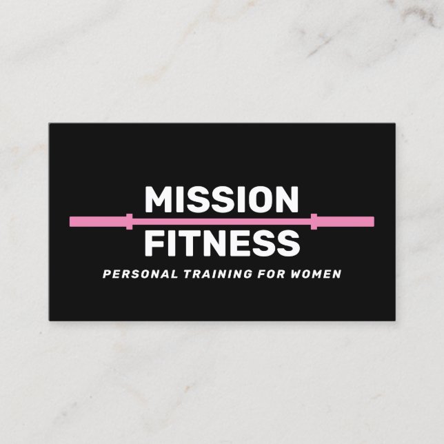 Carte De Visite Pink Black Female Fitness Entraîneur personnel (Devant)