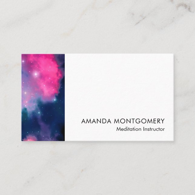 Carte De Visite Pink & Blue Galaxy & Stars Abstract (Devant)