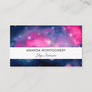Carte De Visite Pink & Blue Galaxy & Stars Abstract