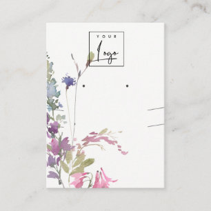 Carte De Visite Pink Blush Blue Bell Floral Bunch Elevage collier