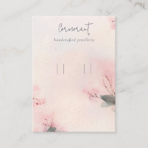 Carte De Visite Pink Blush Cherry Blossom Loop Hoop Holder
