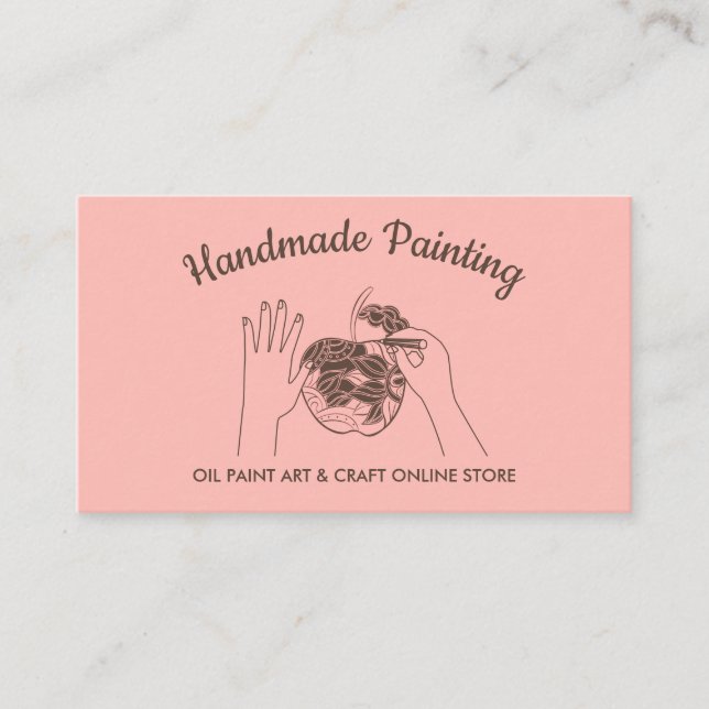 Carte De Visite Pink Blush fait main Hobby Painer Sketch (Devant)