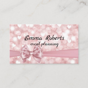 Carte de visite Pink Bokeh Event Planning