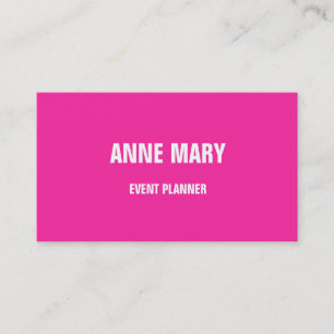 Carte De Visite Pink Bright Coloror Mariage Planificateur d'événem