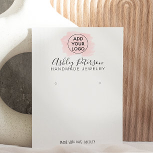 Carte De Visite Pink brushstroke logo jewelry earring display