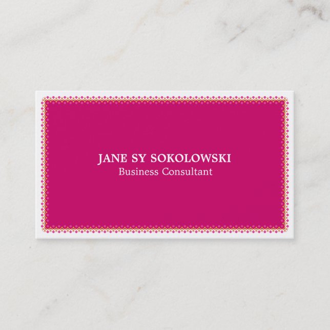 Carte De Visite Pink Business Consultant Professionnel (Devant)
