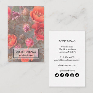 Carte De Visite Pink Cactus Flower Desert Garden Photo Voyage