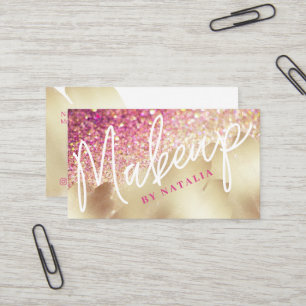 Carte De Visite Pink & Champagne Parties scintillant Gold Foil Bea