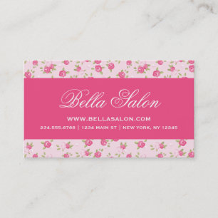 Carte De Visite Pink Chic Vintage Floral Print