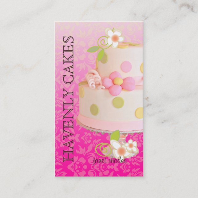 Carte De Visite Pink + Chocolat Mariage Gâteau/boulangerie/pâtisse (Devant)