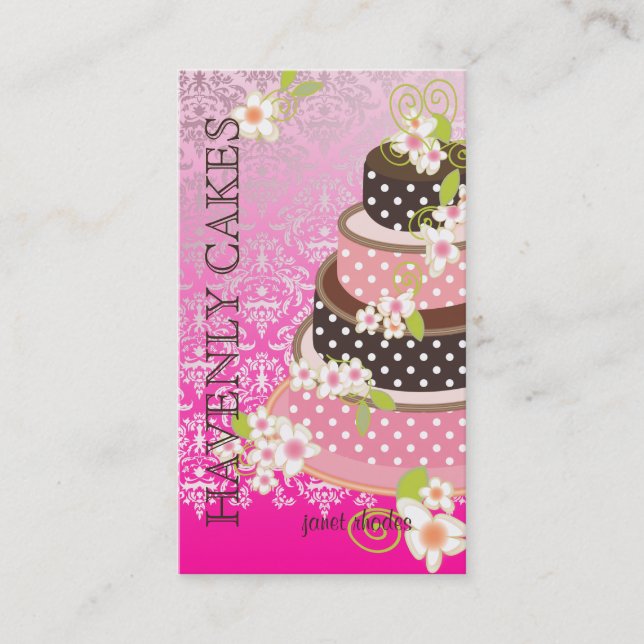 Carte De Visite Pink + Chocolat Mariage Gâteau/boulangerie/pâtisse (Devant)