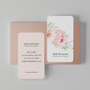 Carte De Visite Pink Dahlia Flowers consultant en beauté