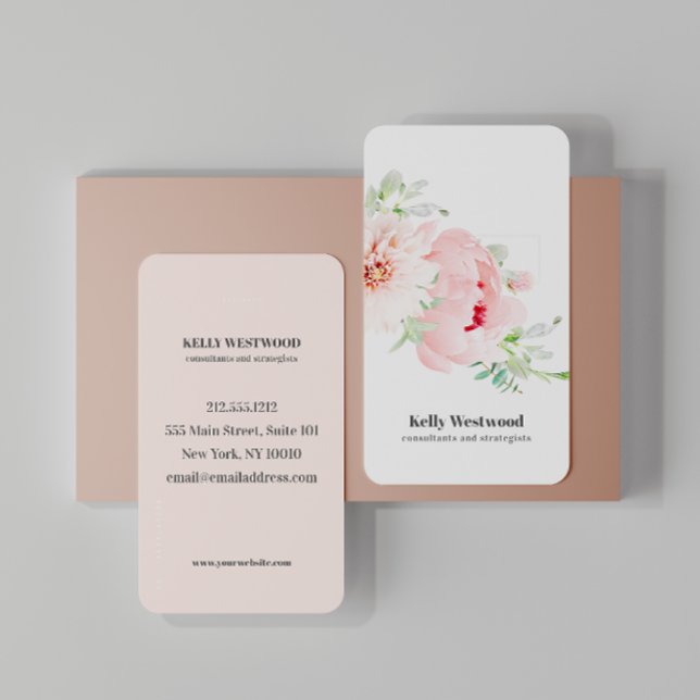 Carte De Visite Pink Dahlia Flowers consultant en beauté (Créateur téléchargé)