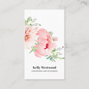 Carte De Visite Pink Dahlia Flowers Consultante en Beauté