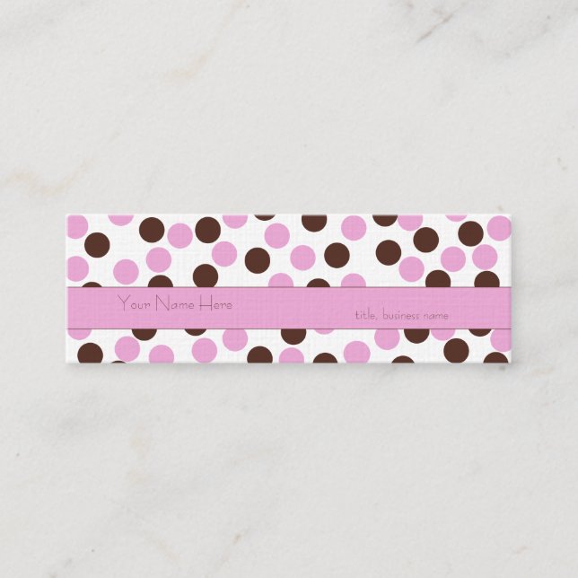Carte de visite Pink et Brown Polka Dot (Devant)