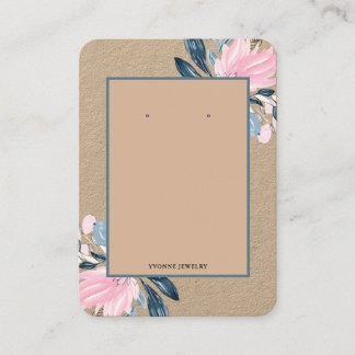 Carte De Visite Pink Floral Earring Display Holder