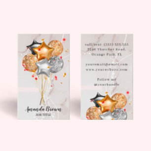 Carte De Visite Pink Gold Black Event Planner Balloon Artiste
