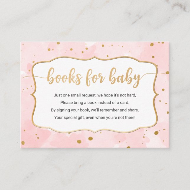 Carte De Visite Pink Gold Watercolor (Devant)