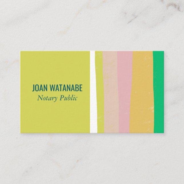 Carte De Visite Pink Green Gold minima Grilles artisanales (Devant)