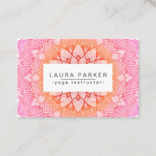 Carte De Visite Pink Lotus Mandala Yoga Méditation Holistique