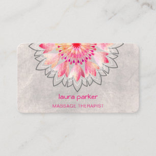 Carte De Visite Pink Lotus Yoga Thérapiste Spa Santé holistique