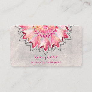Carte De Visite Pink Lotus Yoga Thérapiste Spa Santé holistique