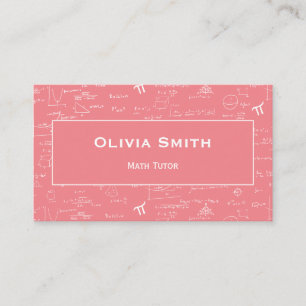 Carte De Visite Pink Math Tutor Enseignant Formule Motif