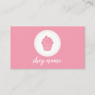 Carte De Visite Pink Minimalist Cupcake Baker Business Card