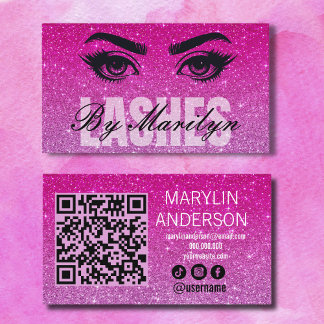 Carte De Visite Pink Ombre Parties scintillant Lash Technicien Sca