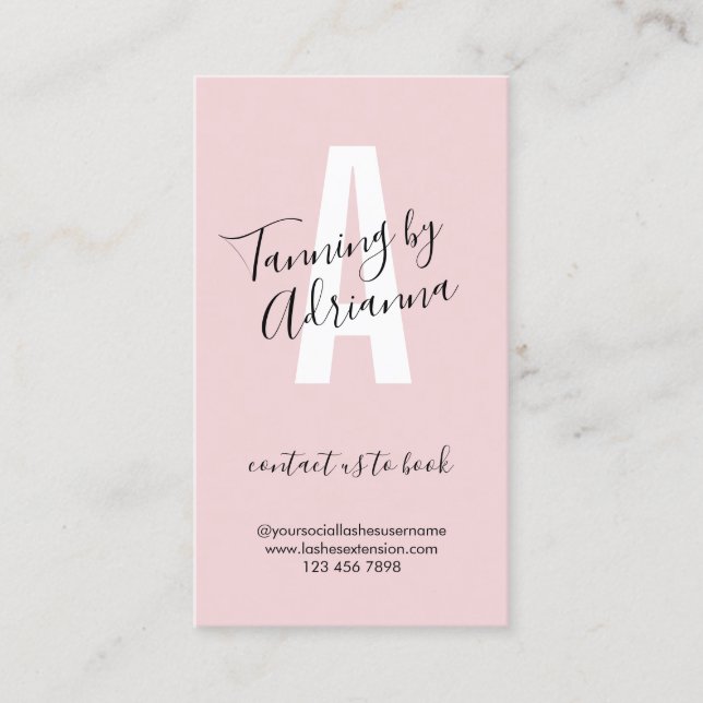 Carte De Visite Pink Pale Tanning Afcare Simple (Devant)
