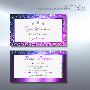 Carte De Visite Pink Purple Ombre Blanc Étincelant Parties scintil