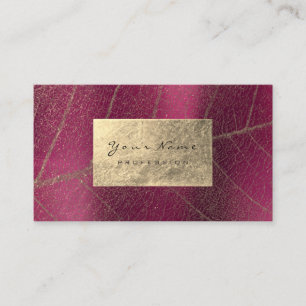 Carte De Visite Pink Raspberry Sepia Gold Foil Botanical Delicical