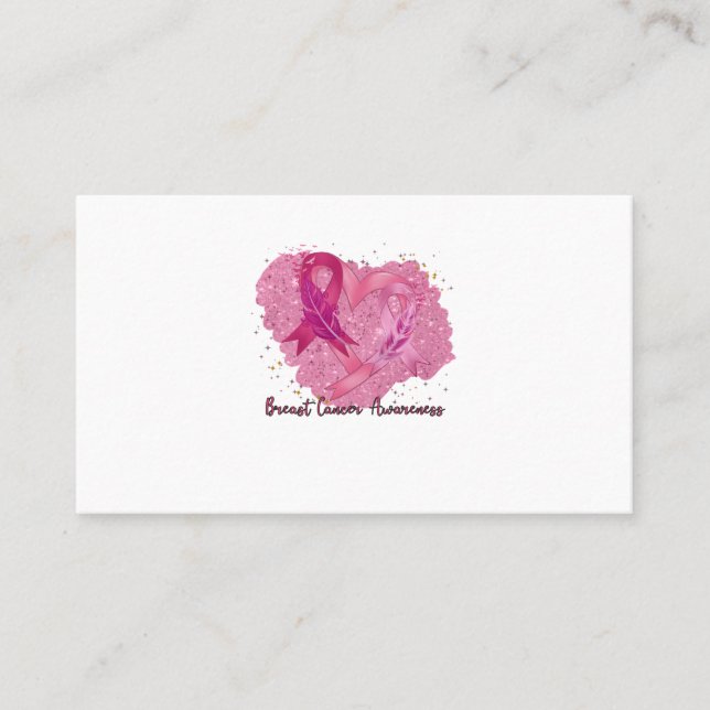 Carte De Visite Pink Ribbon Sensibilisation au cancer du sein (Devant)