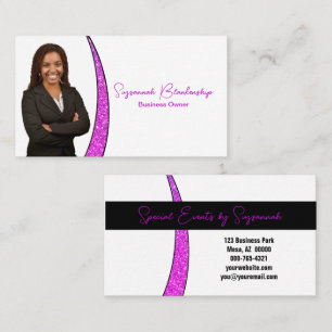 Carte De Visite Pink Sliver professionnel de Faux Parties scintill