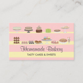 Carte De Visite Pink Soft Tasty Boulangerie Gâteaux Sucres Bonbons