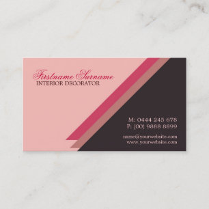Carte De Visite Pink Stripes élégant décorateur intérieur avec
