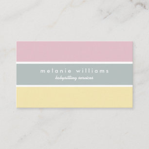 Carte De Visite Pink yellow cute feminine babysitting minimal card
