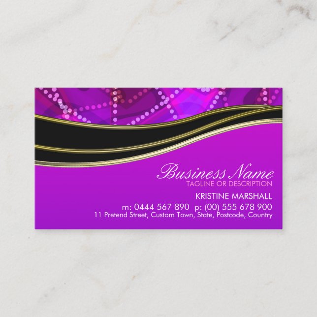Carte de visite Pinky Purple Black+Gold (Devant)