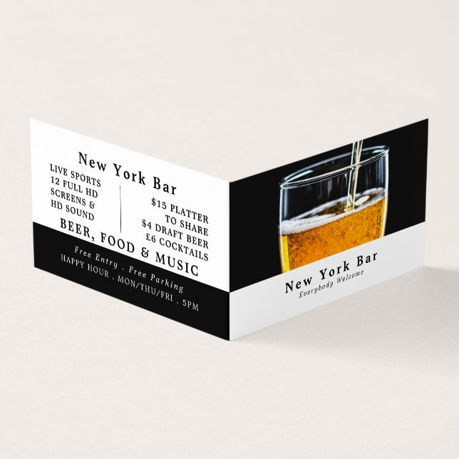 Carte De Visite Pint de bière, Pub/Brasserie, Détail (Extérieur)