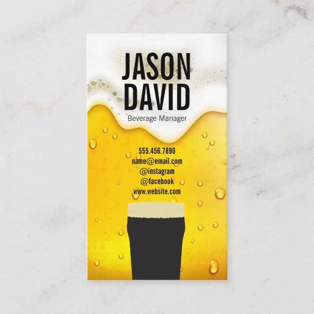 Carte De Visite Pint de bière | Verre de bière (Devant)