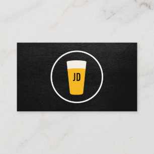 Carte De Visite Pint of Beer Logo tendance Noir