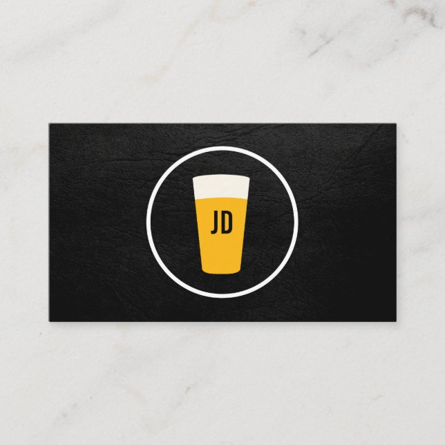 Carte De Visite Pint of Beer Logo tendance Noir (Devant)