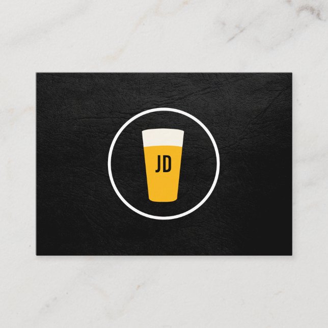 Carte De Visite Pint of Beer Logo tendance Noir (Devant)
