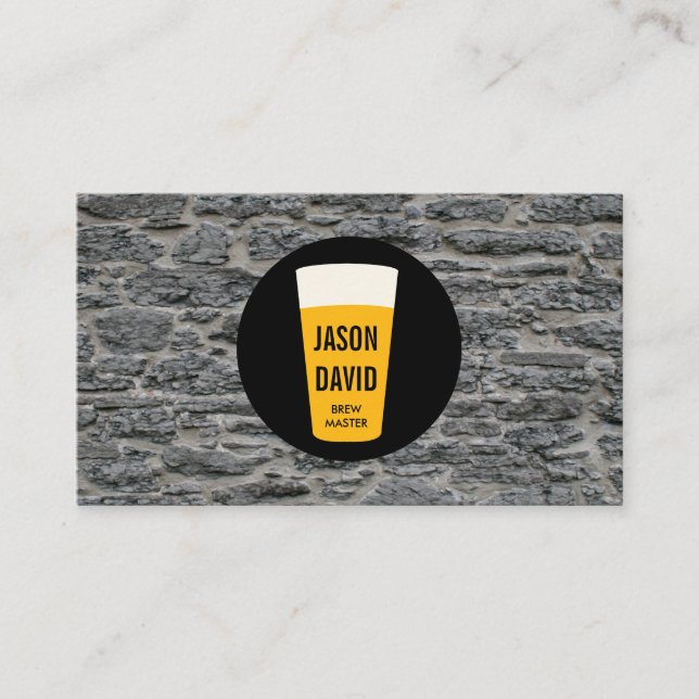 Carte De Visite Pinte de Bière | Rustique (variation) (Devant)