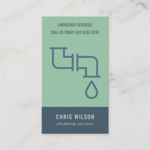 CARTE DE VISITE PIPES DE SERVICE DE PLUMBER DE LA MARINE VERTE MIN