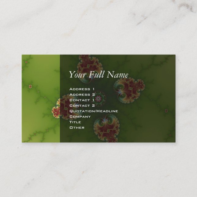 Carte De Visite Pique-nique de bug - Art Fractal (Devant)